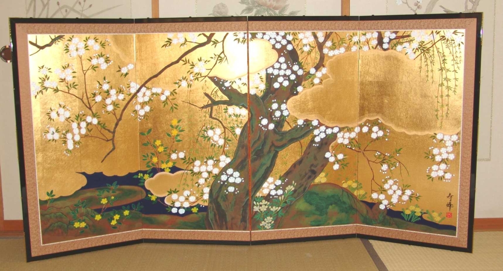 #foldingscreen本金蒔絵通産大臣賞受賞 三つ折り屏風富士山 foldingscreen本金蒔絵通産大臣賞受賞 三つ折り屏風富士山